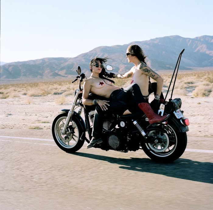 Girls on a motorcycle in Seville