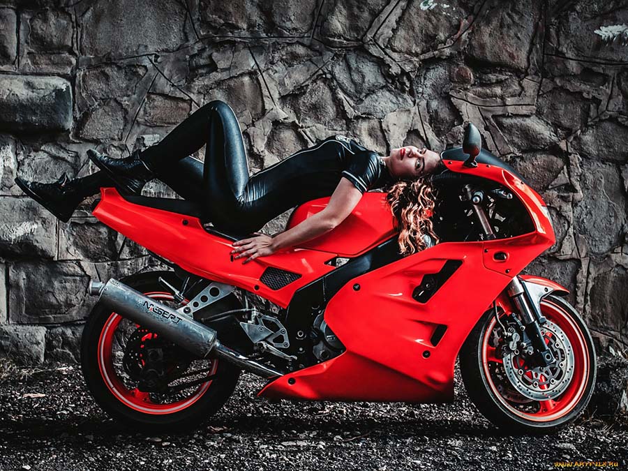 Beautiful girl Beautiful girls and motorcycles in Seville