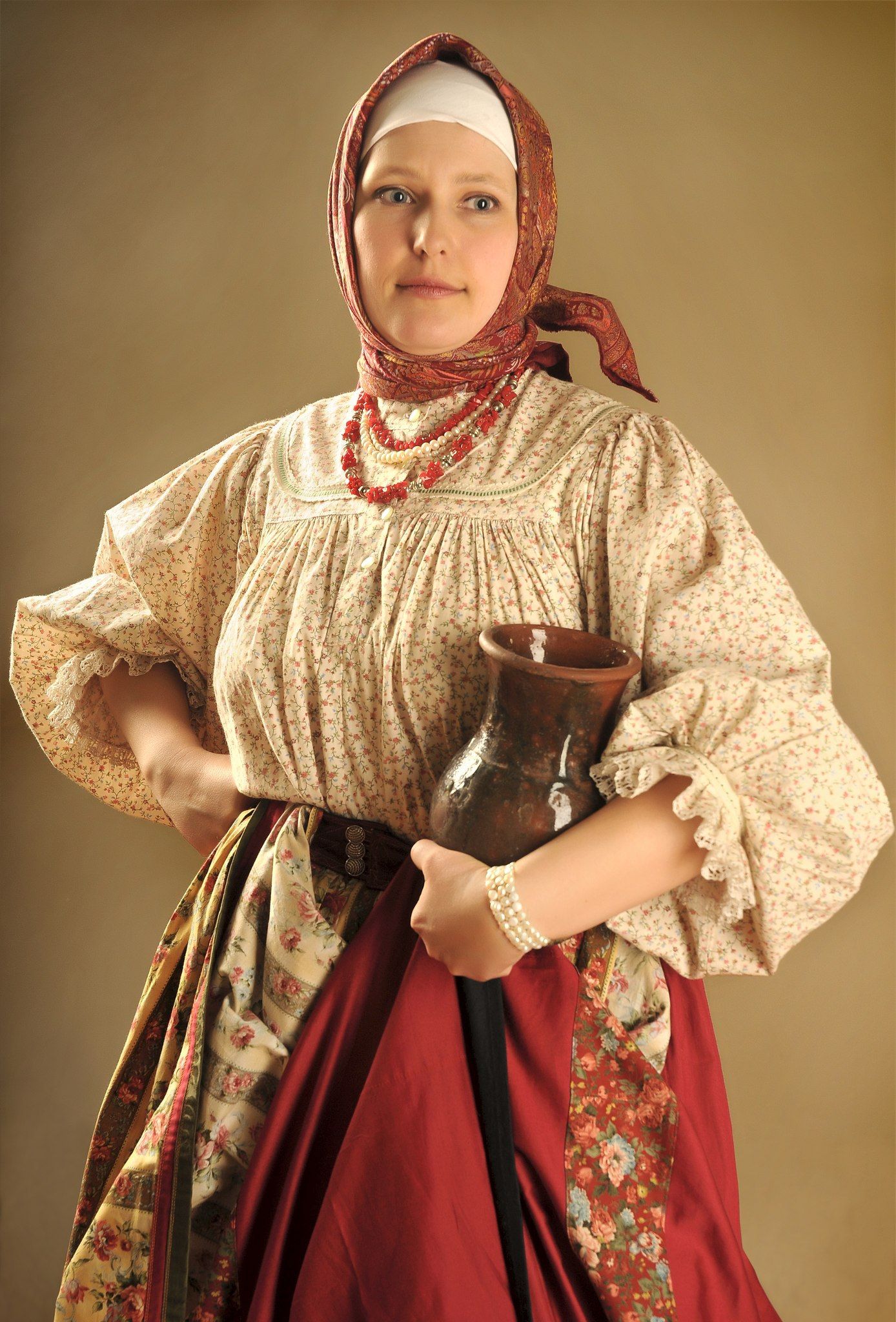 Girls in Slavic costumes in Seville